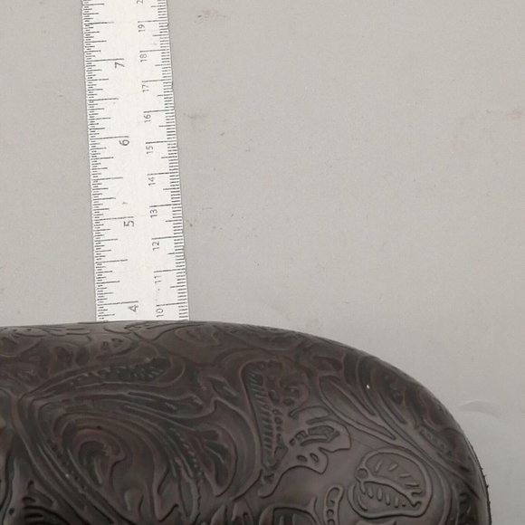 Safe T Step Womens Clog Shoe Brown Embossed Slip On Loafer Round Toe Wedge 9 - Picture 7 of 10